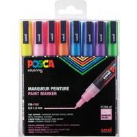 FABER-CASTELL 186513 Marker UNI POSCA PC-3M 8er Set Glitter von Faber Castell