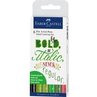 FABER-CASTELL 267117 Tuschestift Pitt Artist Pen Lettering 6er Etui Grüntöne von Faber Castell