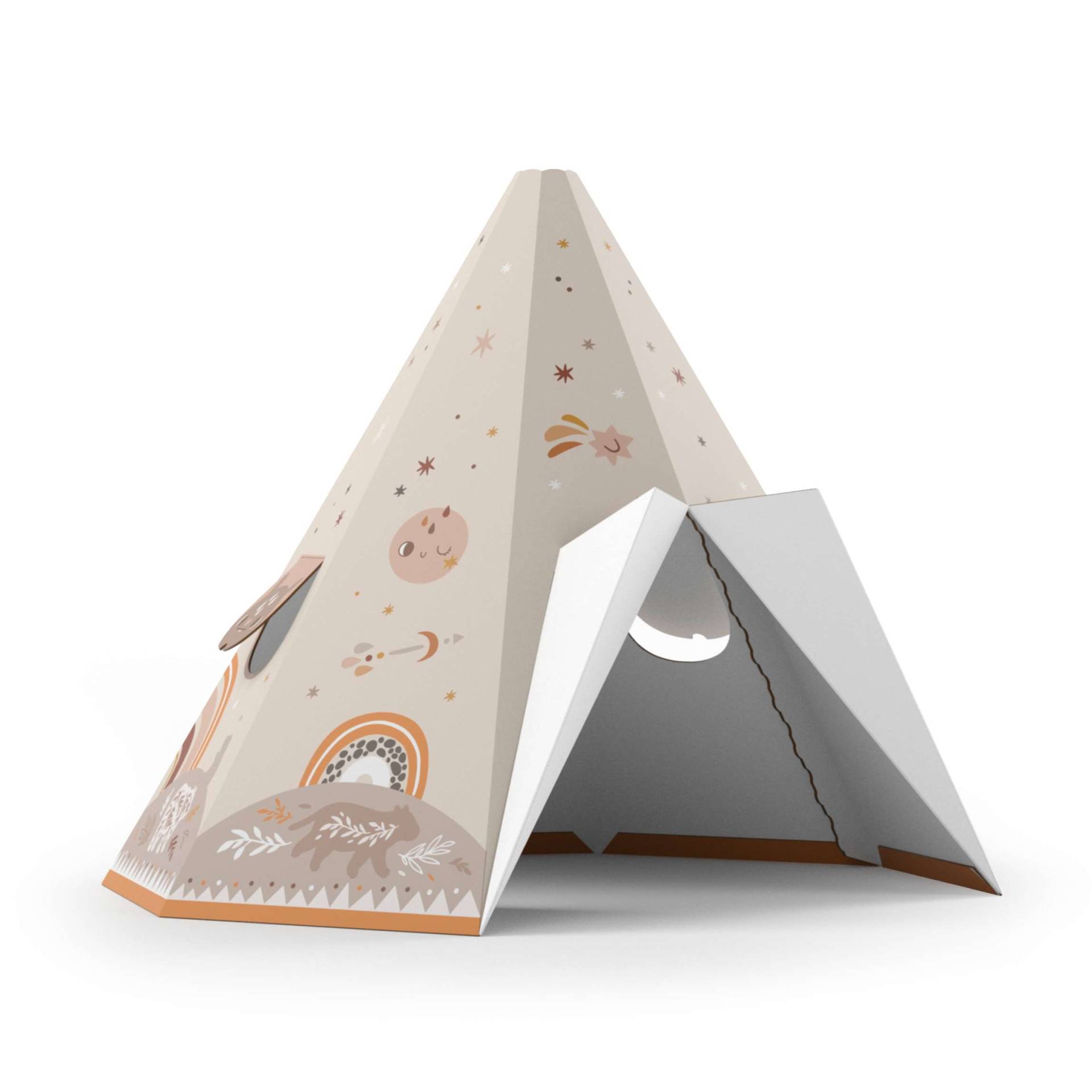 FOLDZILLA Tipi Pappe XXL Tipi Sternenhimmel