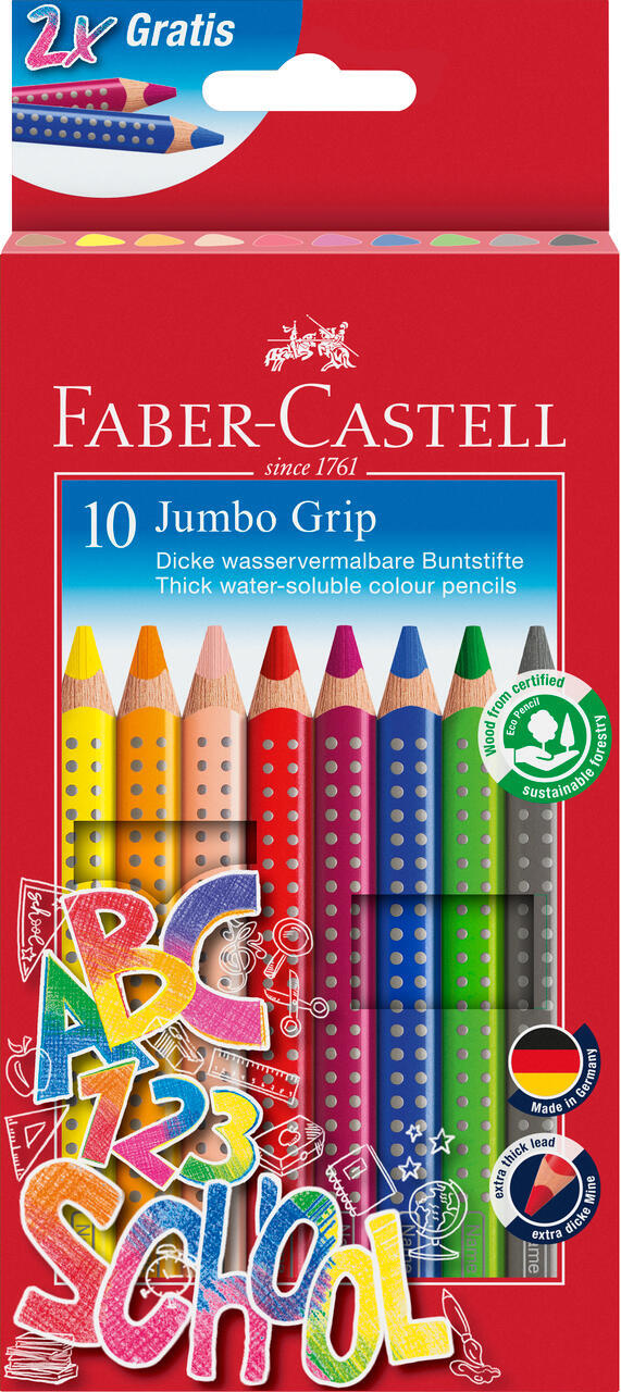 Faber-Castell - Buntstift Jumbo Grip 10er Faber-Castell - Buntstift Jumbo Grip 10er