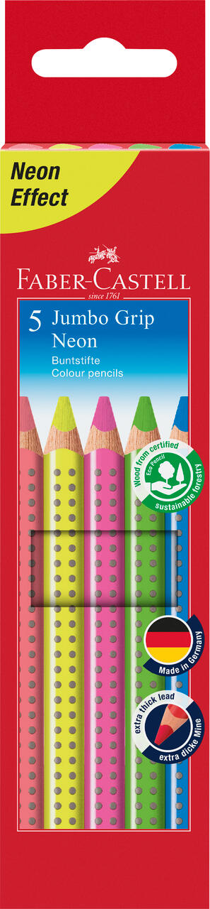 Faber-Castell - Buntstift Jumbo Grip pastell 5er Faber-Castell - Buntstift Jumbo Grip pastell 5er