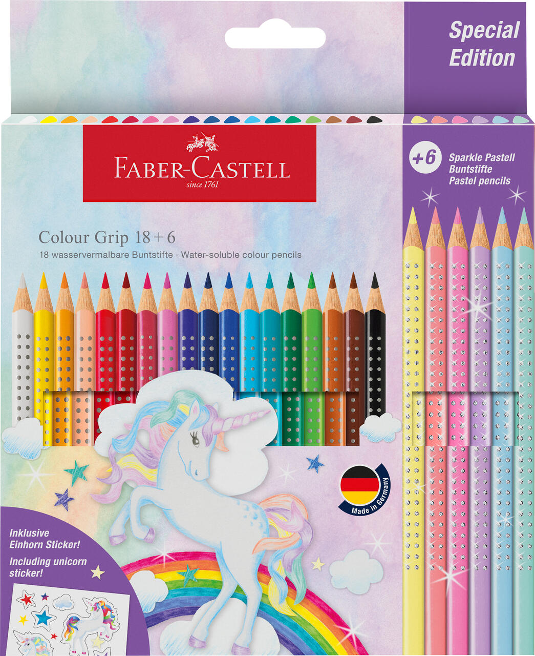 Faber-Castell - FABER-CASTELL Buntstift Colour GRIP Einhorn 18+6 Faber-Castell - FABER-CASTELL Buntstift Colour GRIP Einhorn 18+6