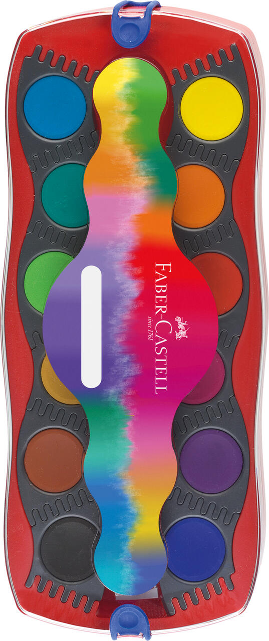 Faber-Castell - FABER-CASTELL Connector Farbkasten 24 Farben rot Faber-Castell - FABER-CASTELL Connector Farbkasten 24 Farben rot
