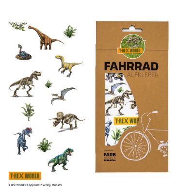 Fahrradaufkleber T-Rex World (Lizenzmarke Farbviereck)