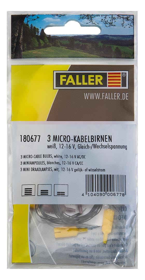 Faller 3 Micro-Kabelbirnen weiß 180677 Modelleisenbahn Beleuchtung