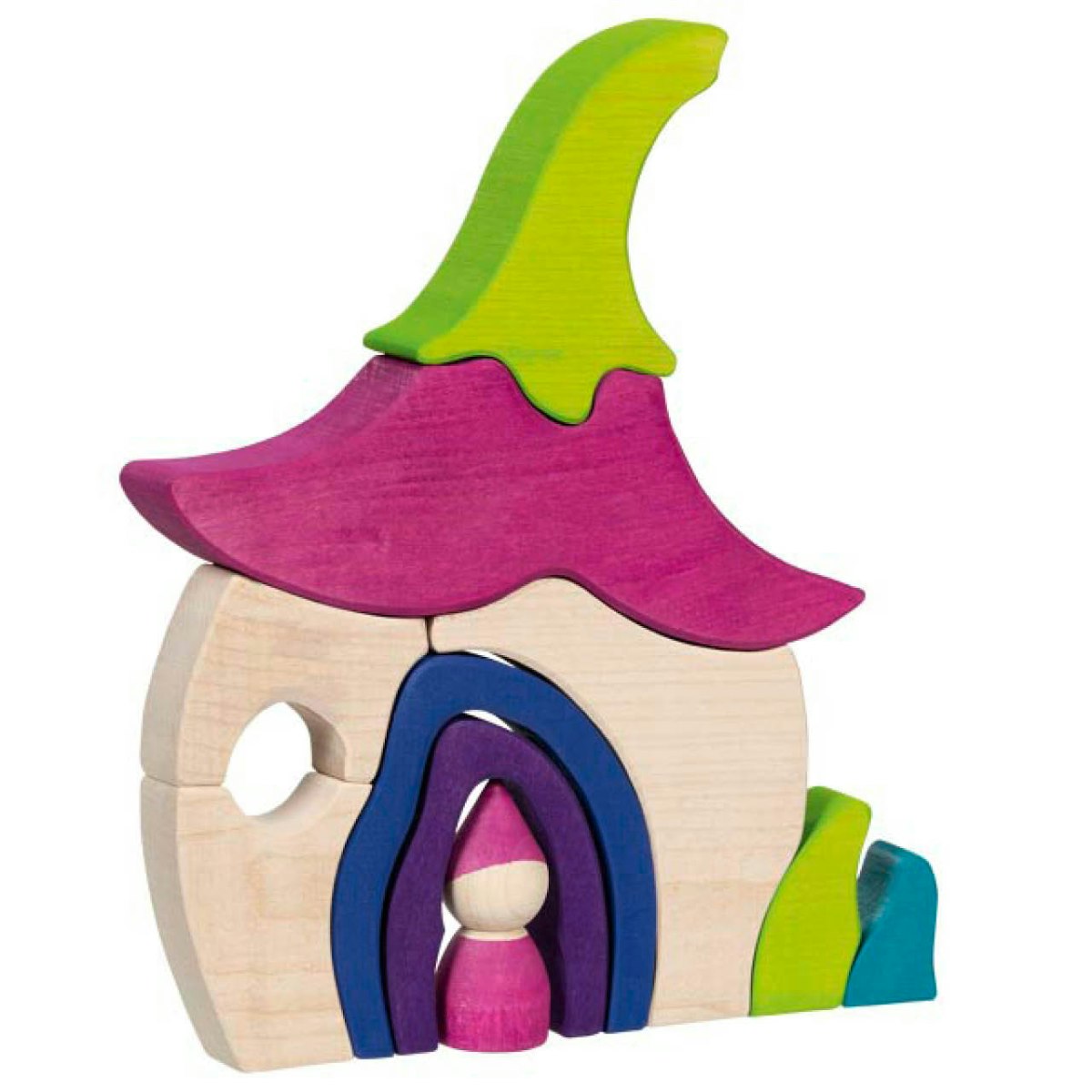 Feenhaus Holzbauklötze ab 3 Jahren, 10 Teile Feenhaus Holzbauklötze ab 3 Jahren, 10 Teile