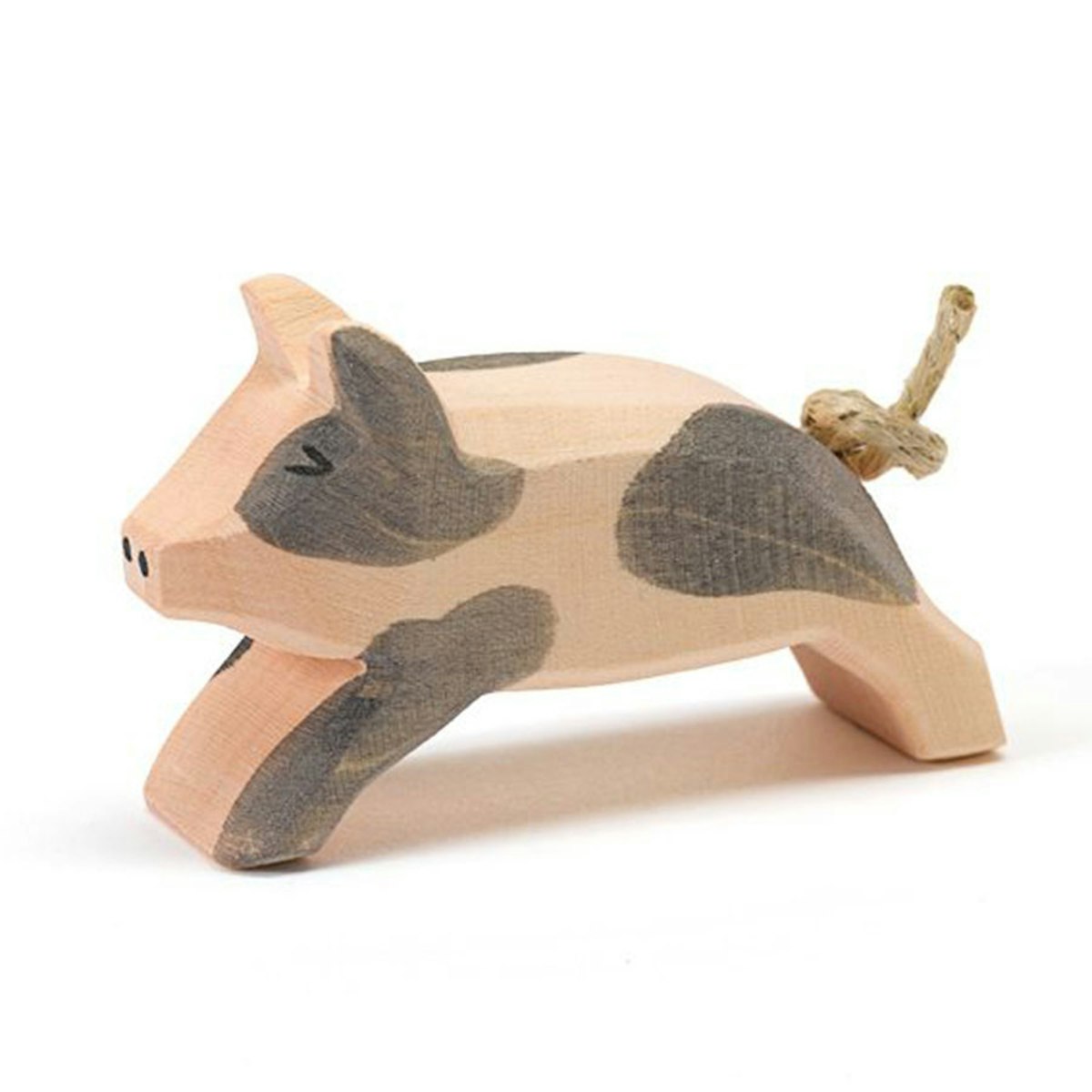 Ferkel gefleckt Holzfigur laufend 4 cm hoch Ferkel gefleckt Holzfigur laufend 4 cm hoch