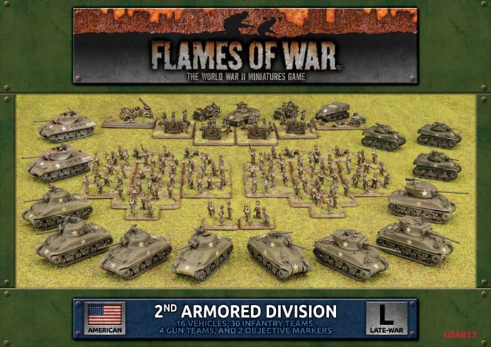 Flames of War American 2nd Armored Division Army Deal Battlefront Miniatures WW2