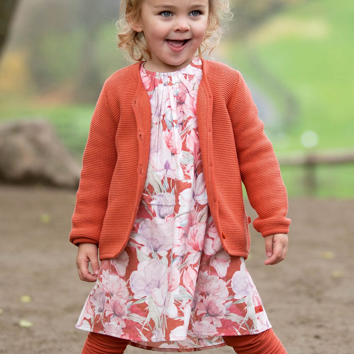 Flanellkleid langarm Rosen rostrot 110 Flanellkleid langarm Rosen rostrot 110