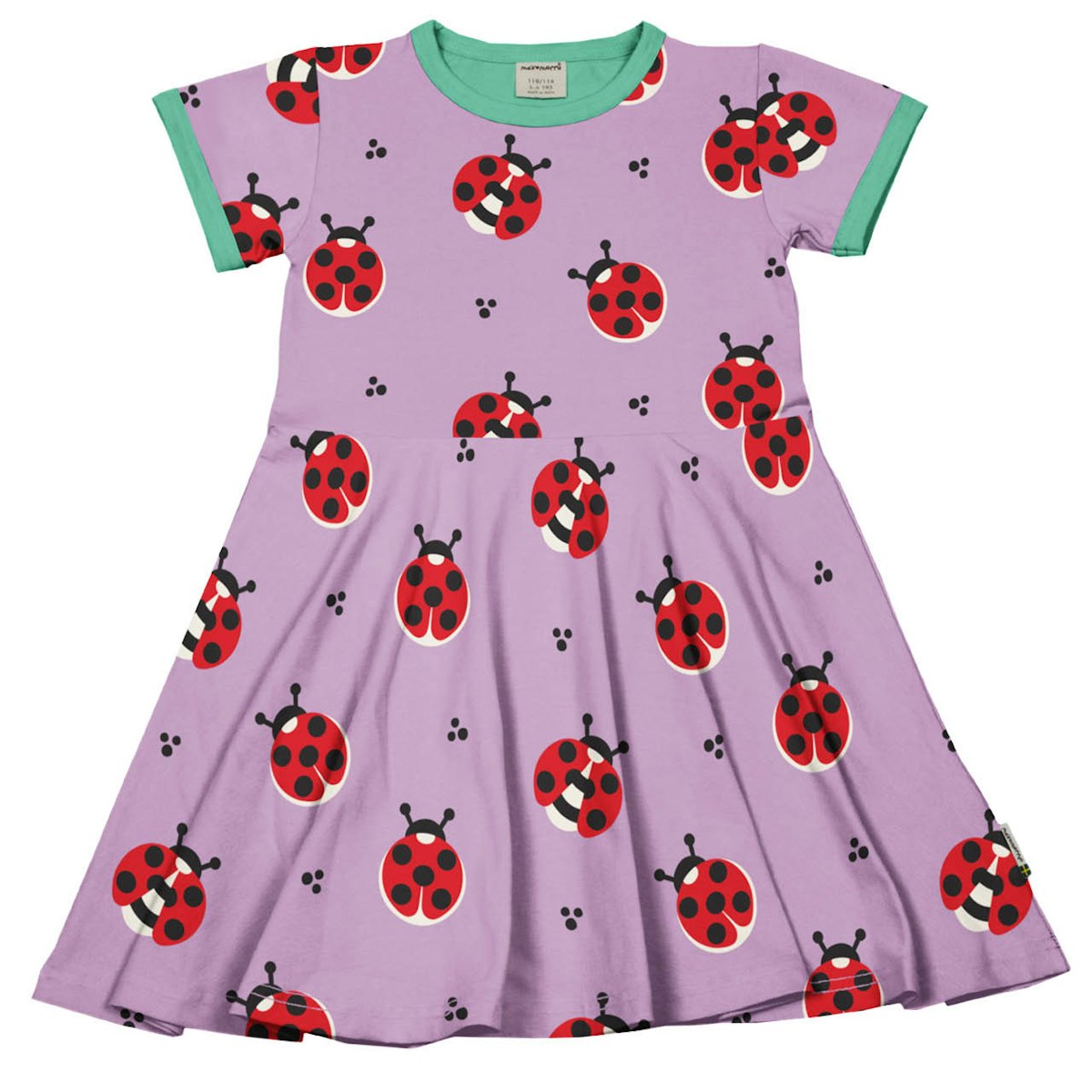 Flatterkleid kurzarm Marienkäfer flieder 122/128 Flatterkleid kurzarm Marienkäfer flieder 122/128