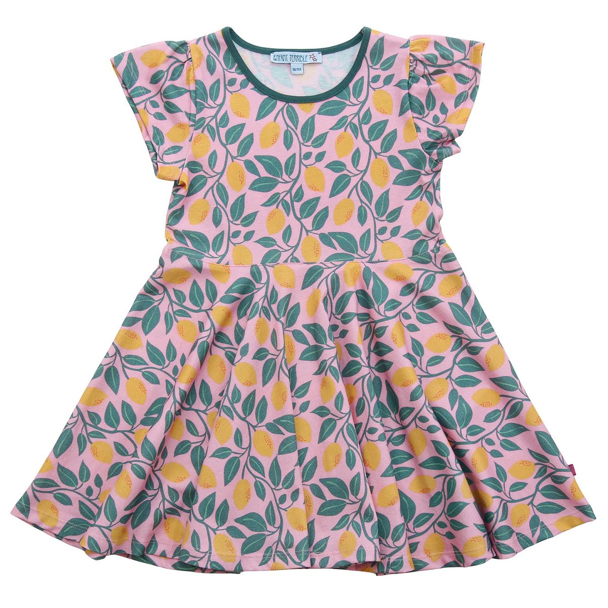 Flatterkleid kurzarm Zitronen rosa 122/128 Flatterkleid kurzarm Zitronen rosa 122/128