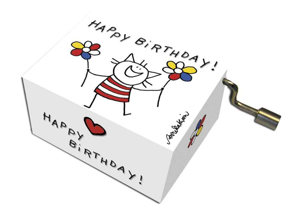 Fridolin - Spieluhr, Happy Birthday, Katze Fridolin - Spieluhr, Happy Birthday, Katze