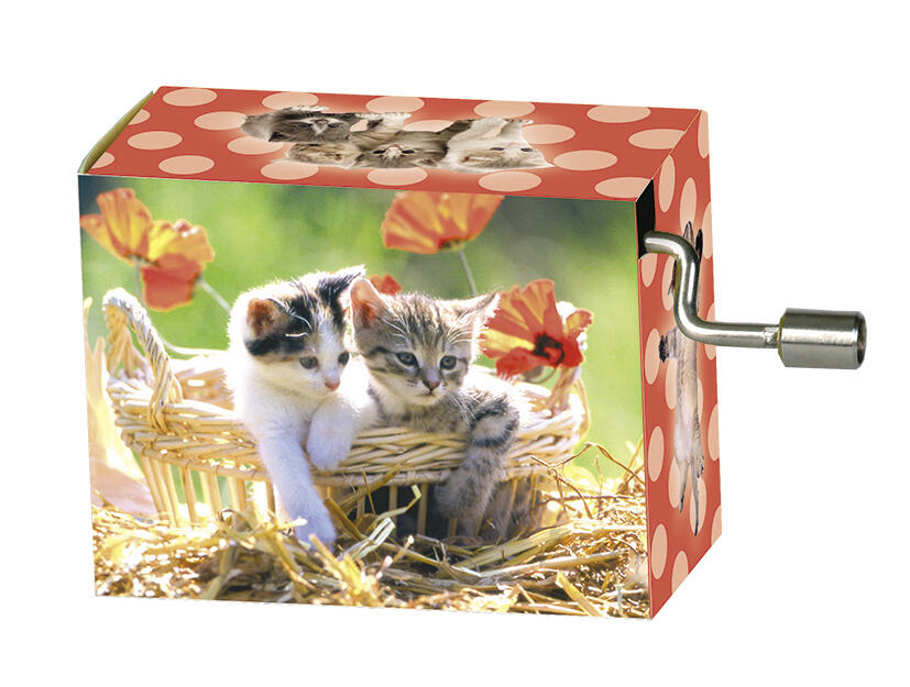 Fridolin - Spieluhr, La Le Lu, Tierkinder, Katzen im Korb Fridolin - Spieluhr, La Le Lu, Tierkinder, Katzen im Korb