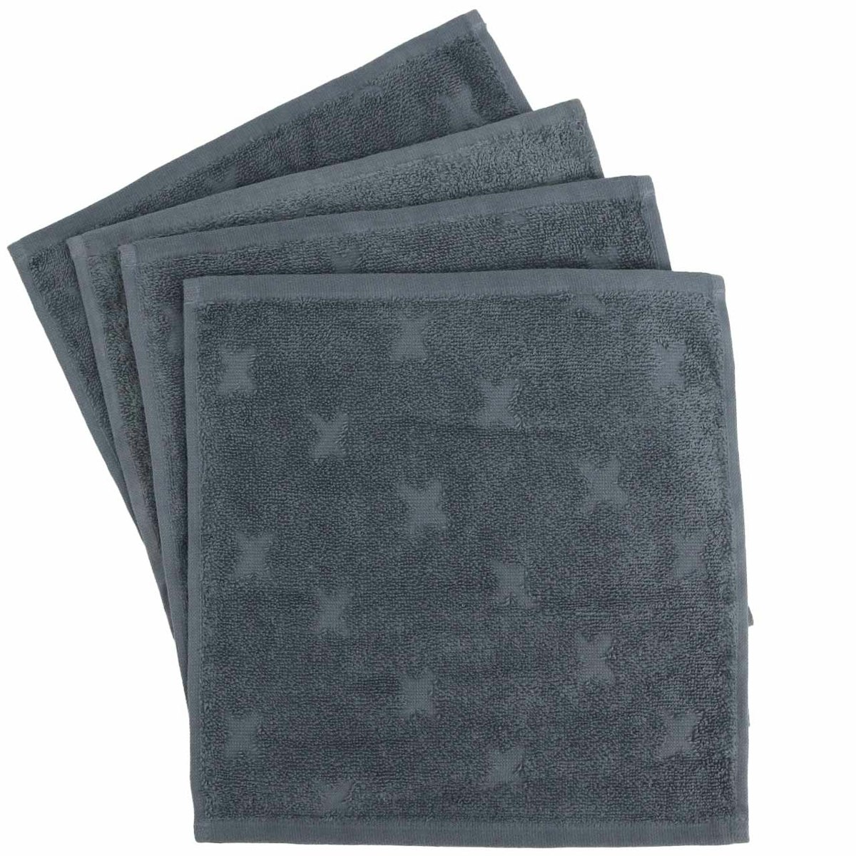 Frottee Waschlappen 4er-Pack grau Frottee Waschlappen 4er-Pack grau