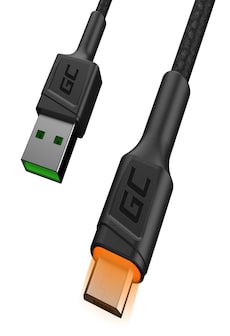 GC® Cable Green Cell Ray USB-A - microUSB Orange LED 120cm with support for Ultra Charge QC 3.0 fast charging