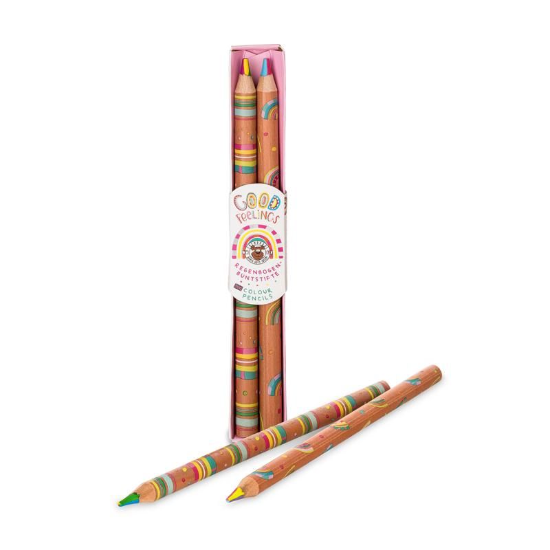 GOOD FEELINGS Regenbogen-Buntstifte 2er Geschenkset 0,9x17,5cm Stifte GOOD FEELINGS Regenbogen-Buntstifte 2er Geschenkset 0,9x17,5cm Stifte