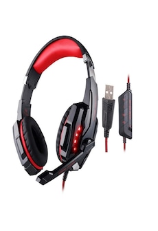 Gaming Headset for PlayStation PS4 Tablet PC 3.5mm Headphone Mic for Laptop Red