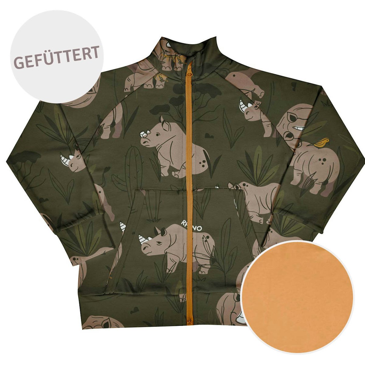 Gefütterte Jacke Nashorn khaki 98/104 Gefütterte Jacke Nashorn khaki 98/104