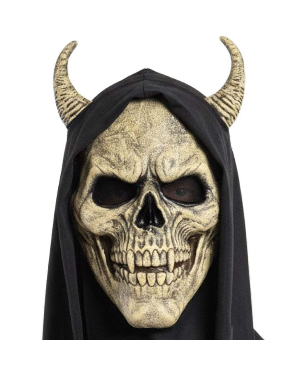 Gehörnte Reaper Kapuzen Maske Beige Gehörnte Reaper Kapuzen Maske Beige