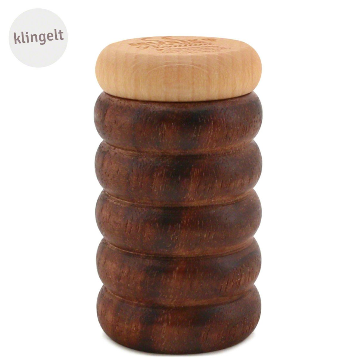 Glöckchen-Shaker Holz Musikinstrument dunkel Glöckchen-Shaker Holz Musikinstrument dunkel