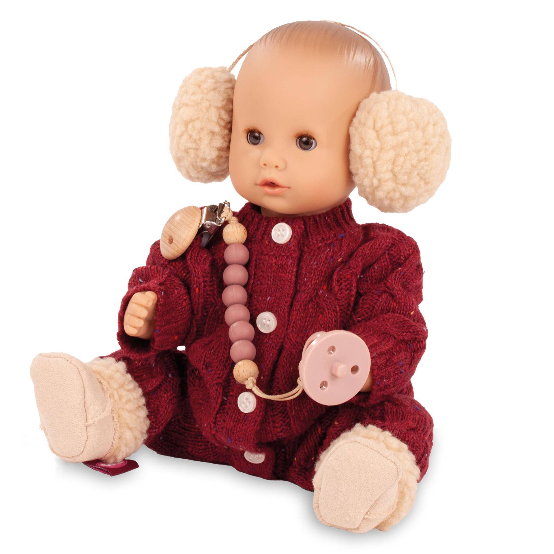 Götz - Puppe Aquini 30cm Jubilee Weinroter Strickanzug Götz - Puppe Aquini 30cm Jubilee Weinroter Strickanzug