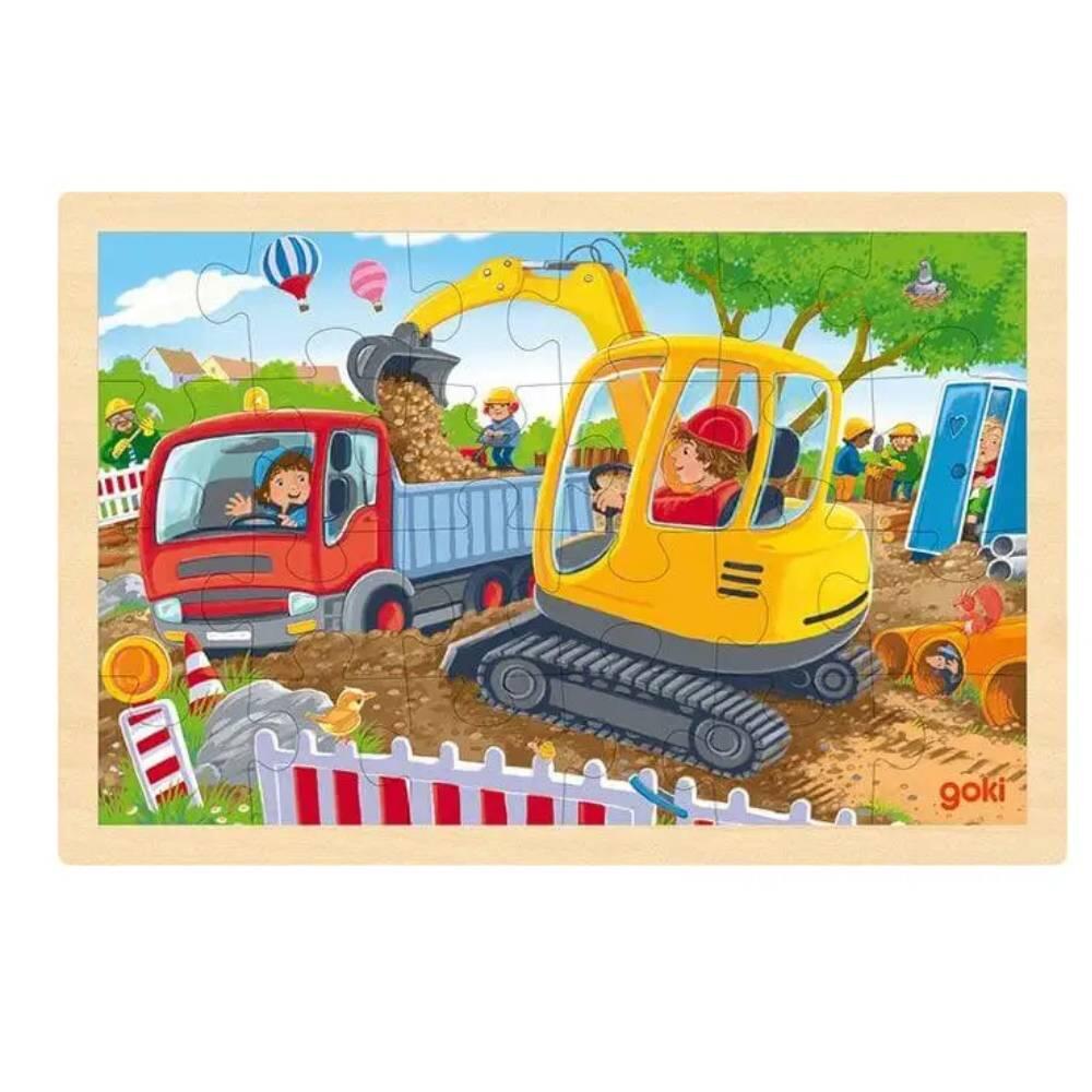 Goki - Einlegepuzzle bagger neu Goki - Einlegepuzzle bagger neu