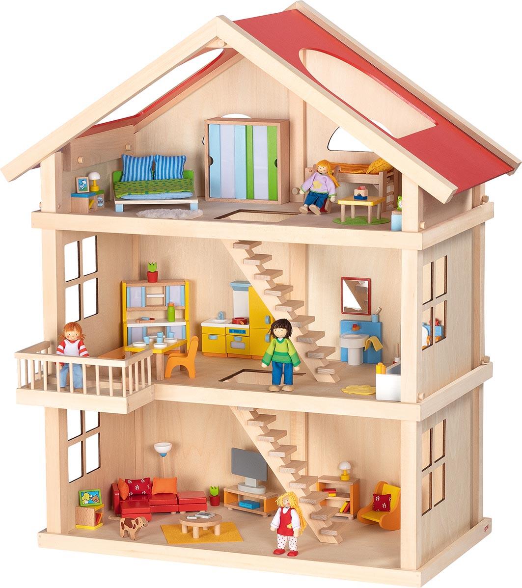 Goki - Goki Puppenhaus mit 3 Etagen Goki - Goki Puppenhaus mit 3 Etagen