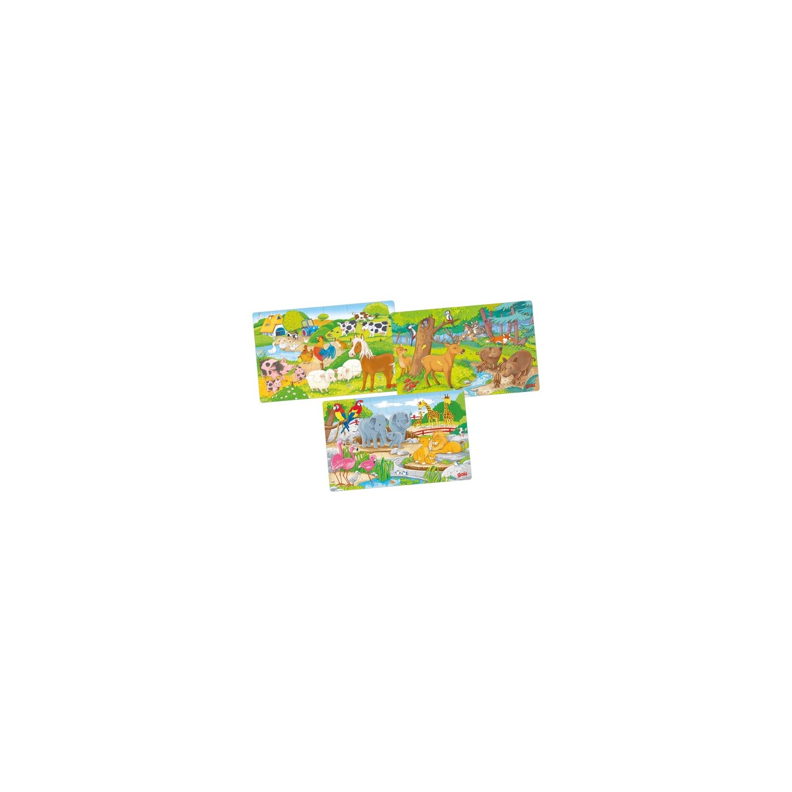 Goki - Holz-Puzzles Tiere