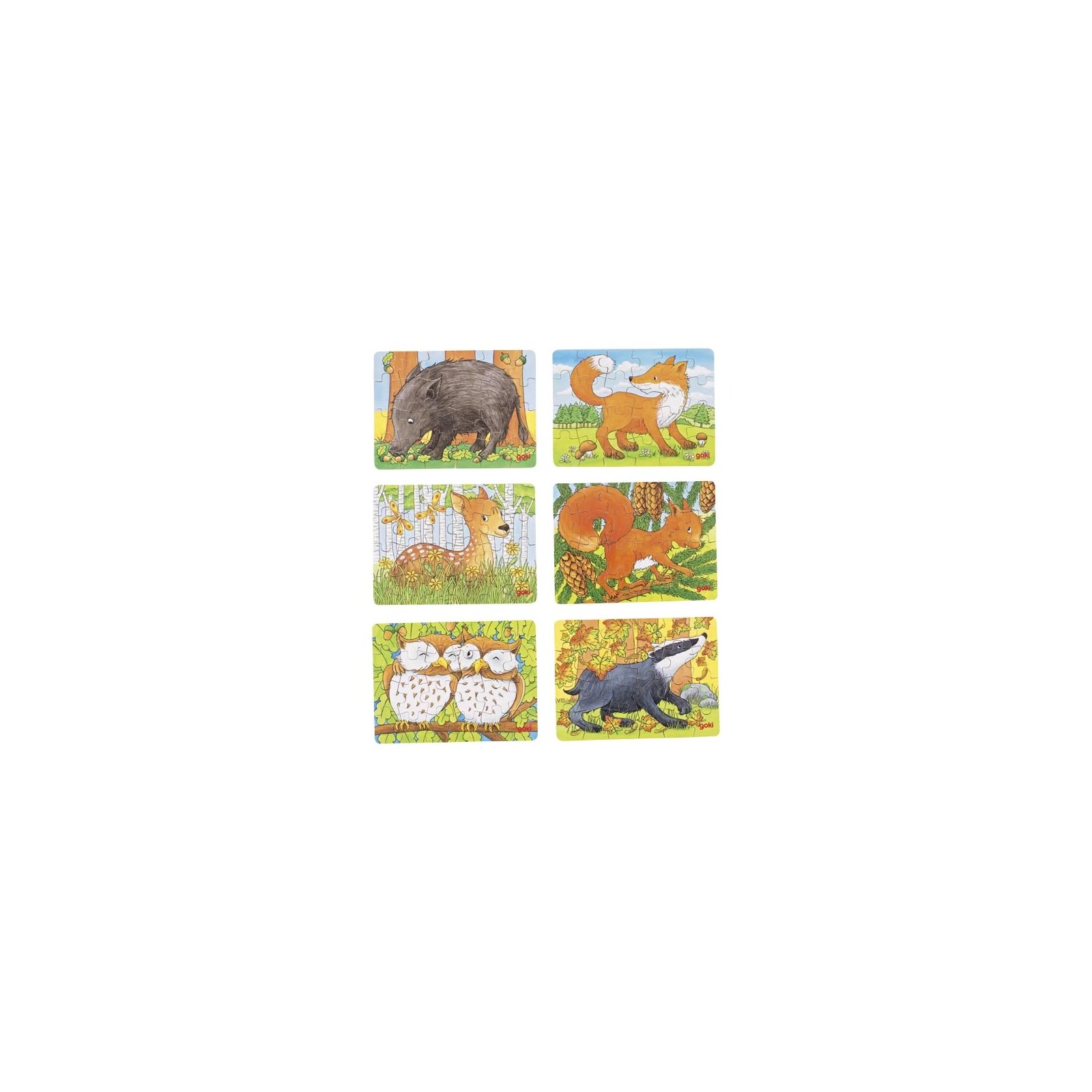 Goki - Minipuzzle Waldtiere