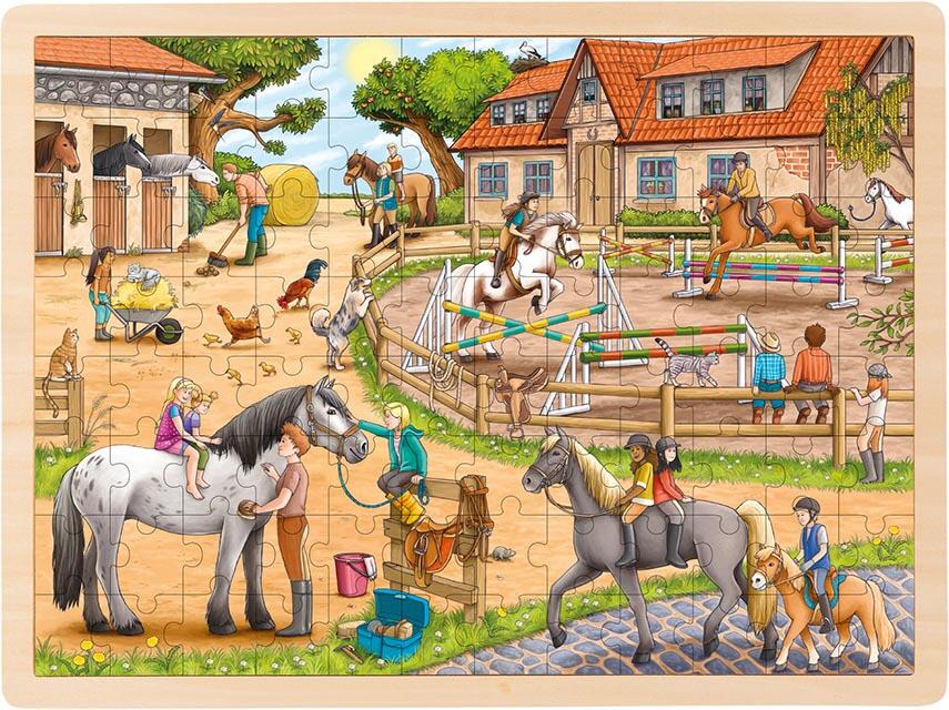 Goki - Puzzle Holz Reiterhof 96 Teile Goki - Puzzle Holz Reiterhof 96 Teile