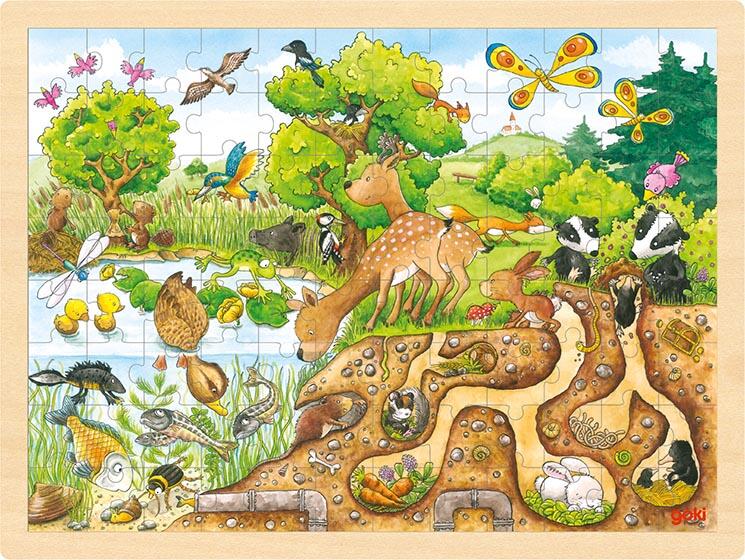 Goki - Puzzle Natur Holz 96 TL Goki - Puzzle Natur Holz 96 TL