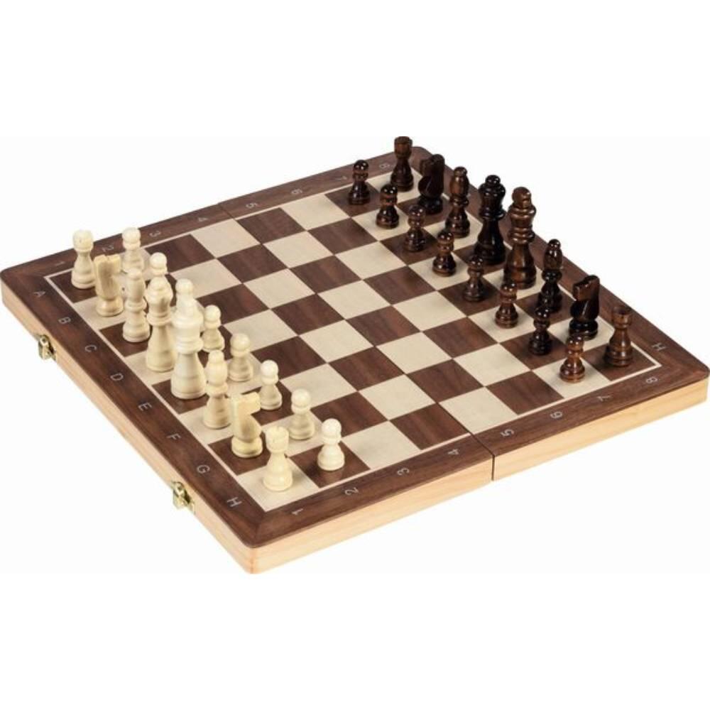 Goki - Schach und Dame magnetisch, Holzklappkassette Goki - Schach und Dame magnetisch, Holzklappkassette