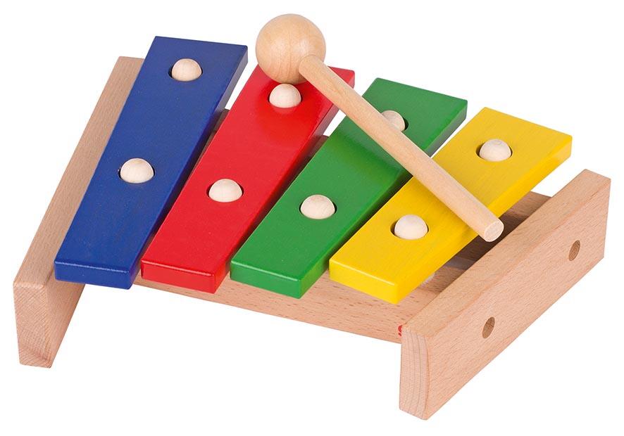 Goki - Xylophon mit 4-farbigen Tonplatten Goki - Xylophon mit 4-farbigen Tonplatten