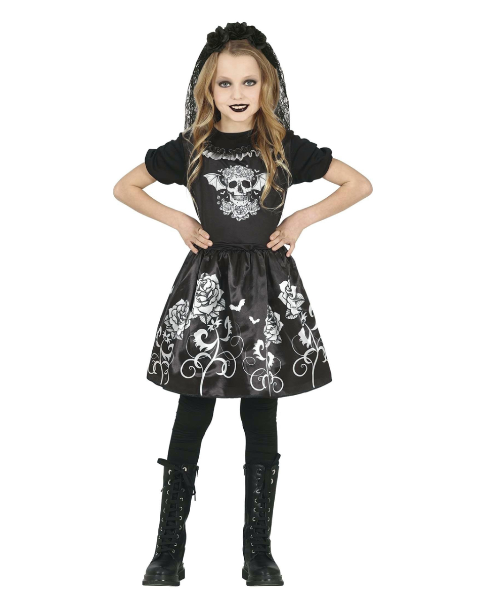 Gothic Braut Kostüm für Kinder Gothic Braut Kostüm für Kinder