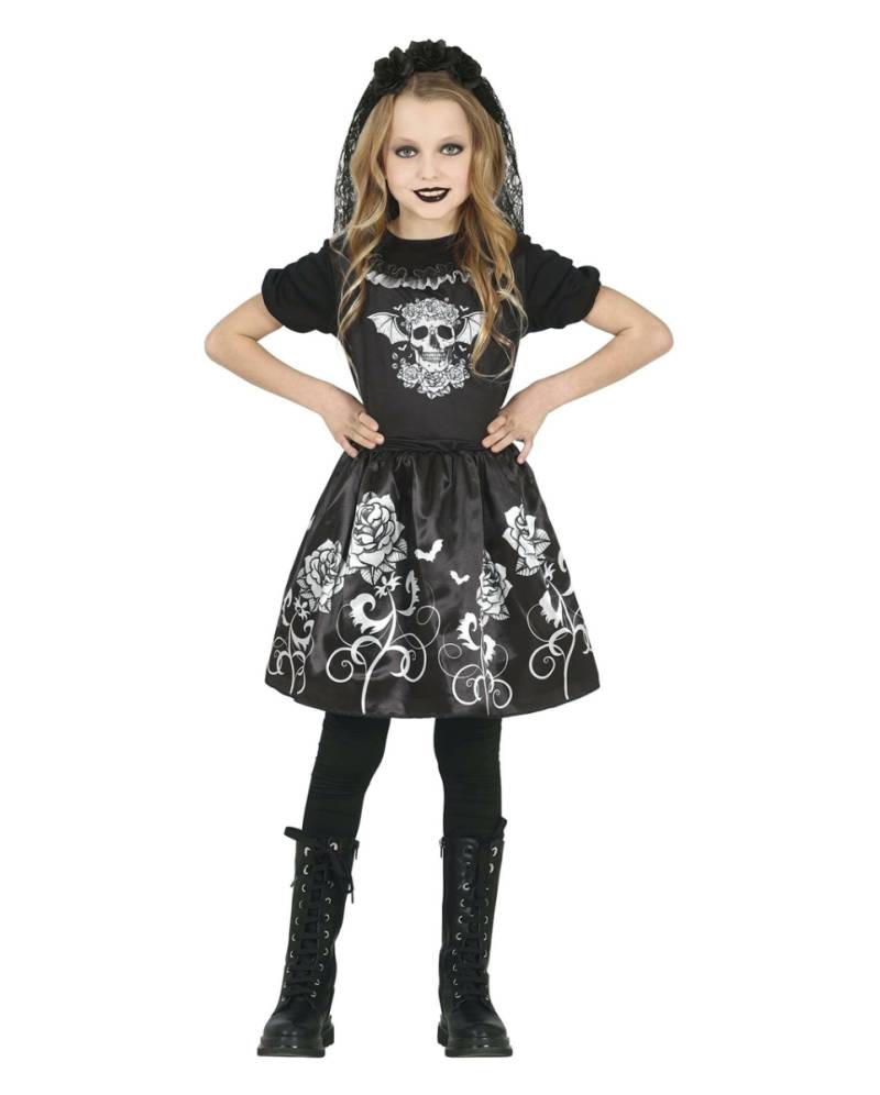 Gothic Skelett Braut Kinderkostüm M (5-6 Jahre)