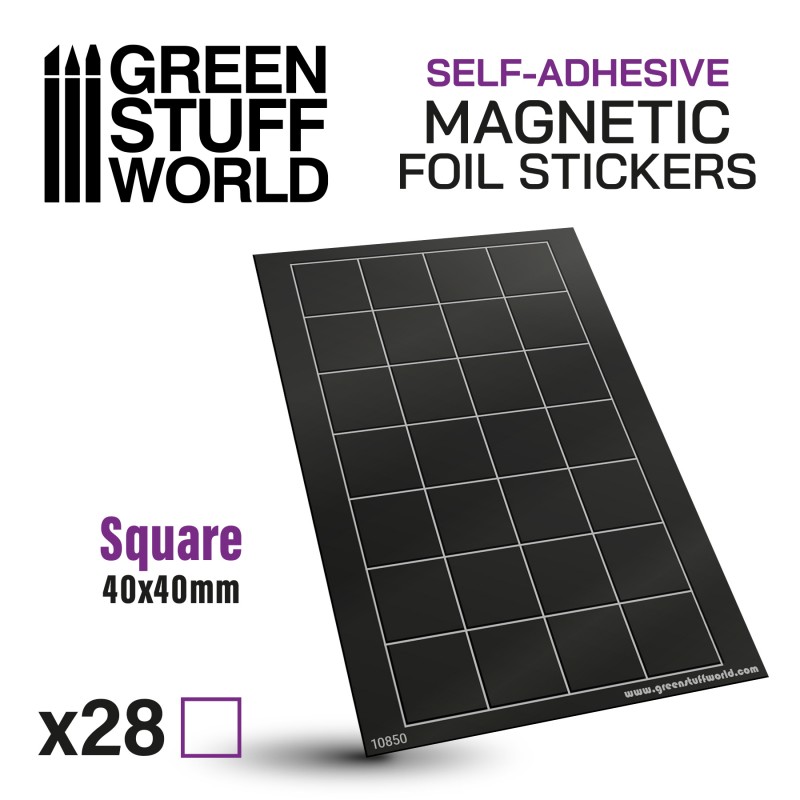 Green Stuff World Magnetbases Eckig 40x40mm 28x selbstklebend Magnet Sticker