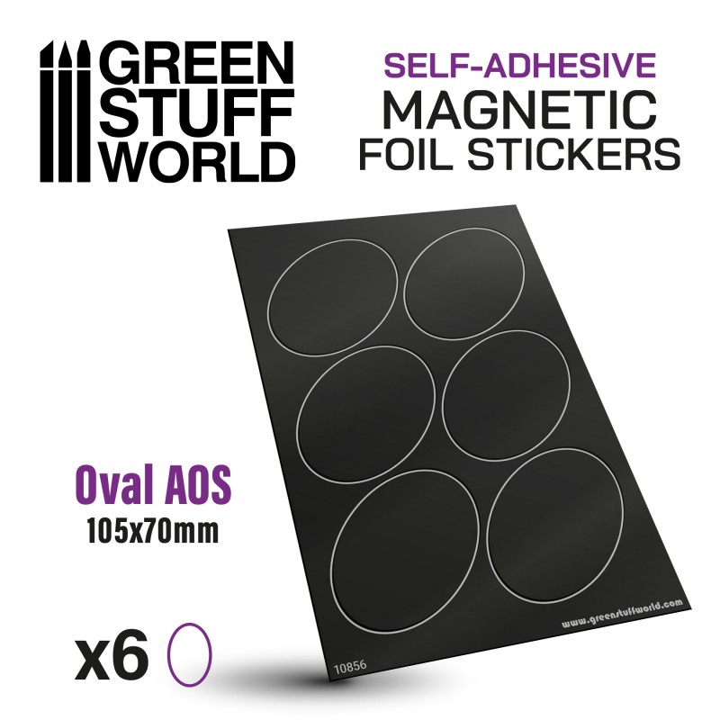 Green Stuff World Magnetbases Oval 105x70mm 6x selbstklebend MagnetFolie Sticker