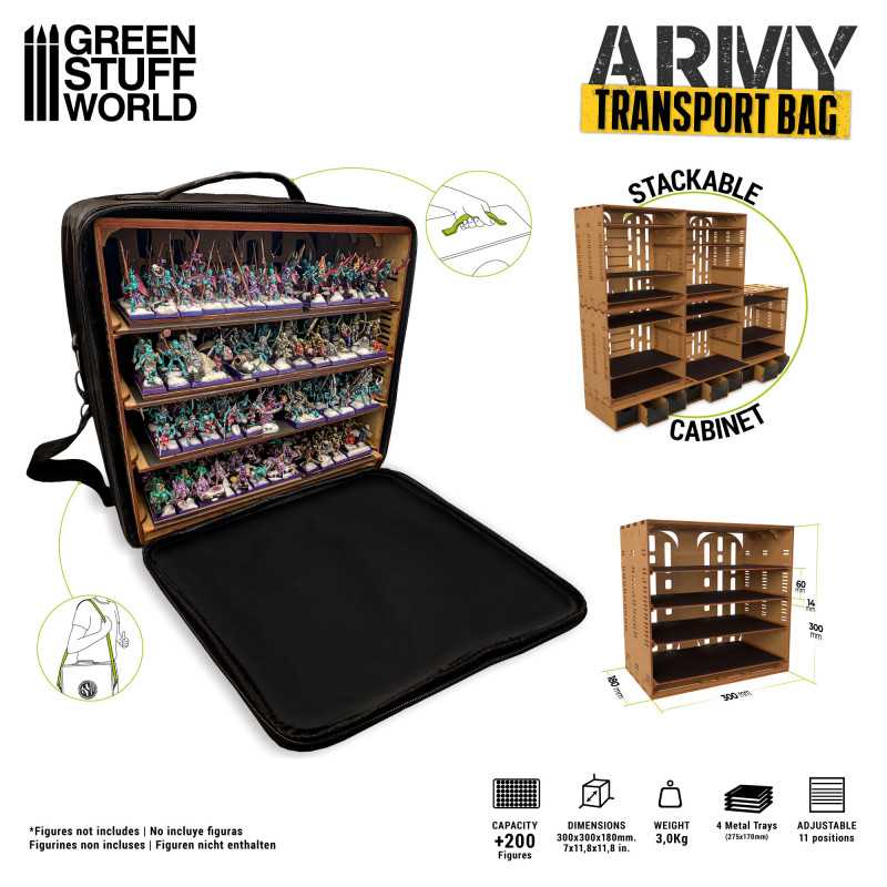 Green Stuff World Tragetasche für Miniaturen Army Transport Bag Medium