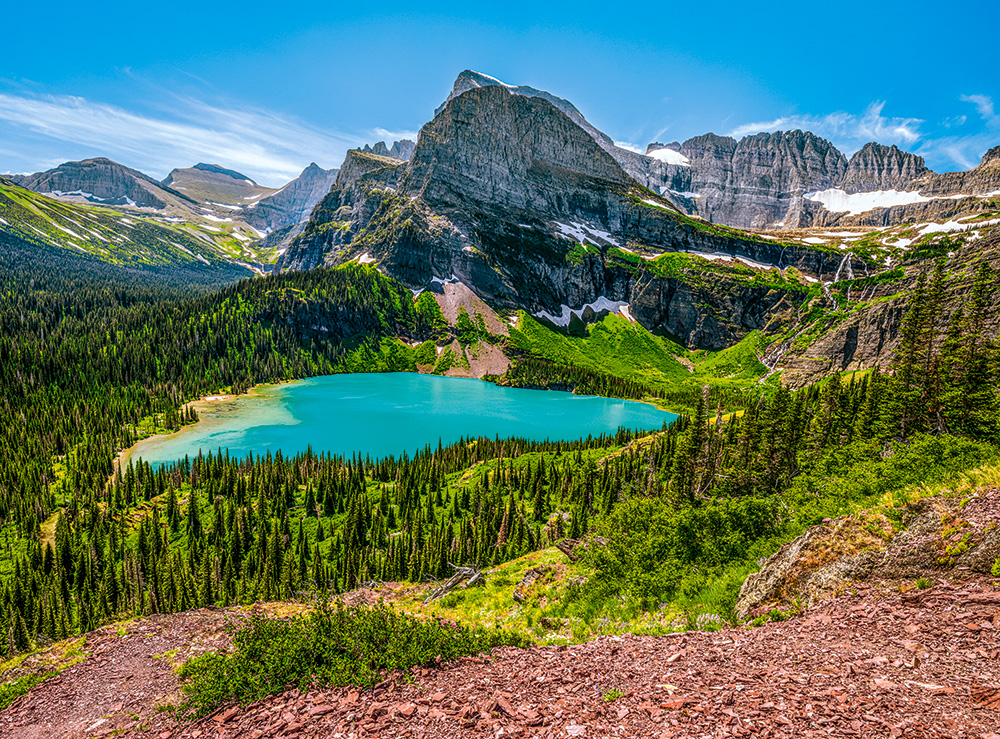 Grinnell Lake in Montana, USA Grinnell Lake in Montana, USA