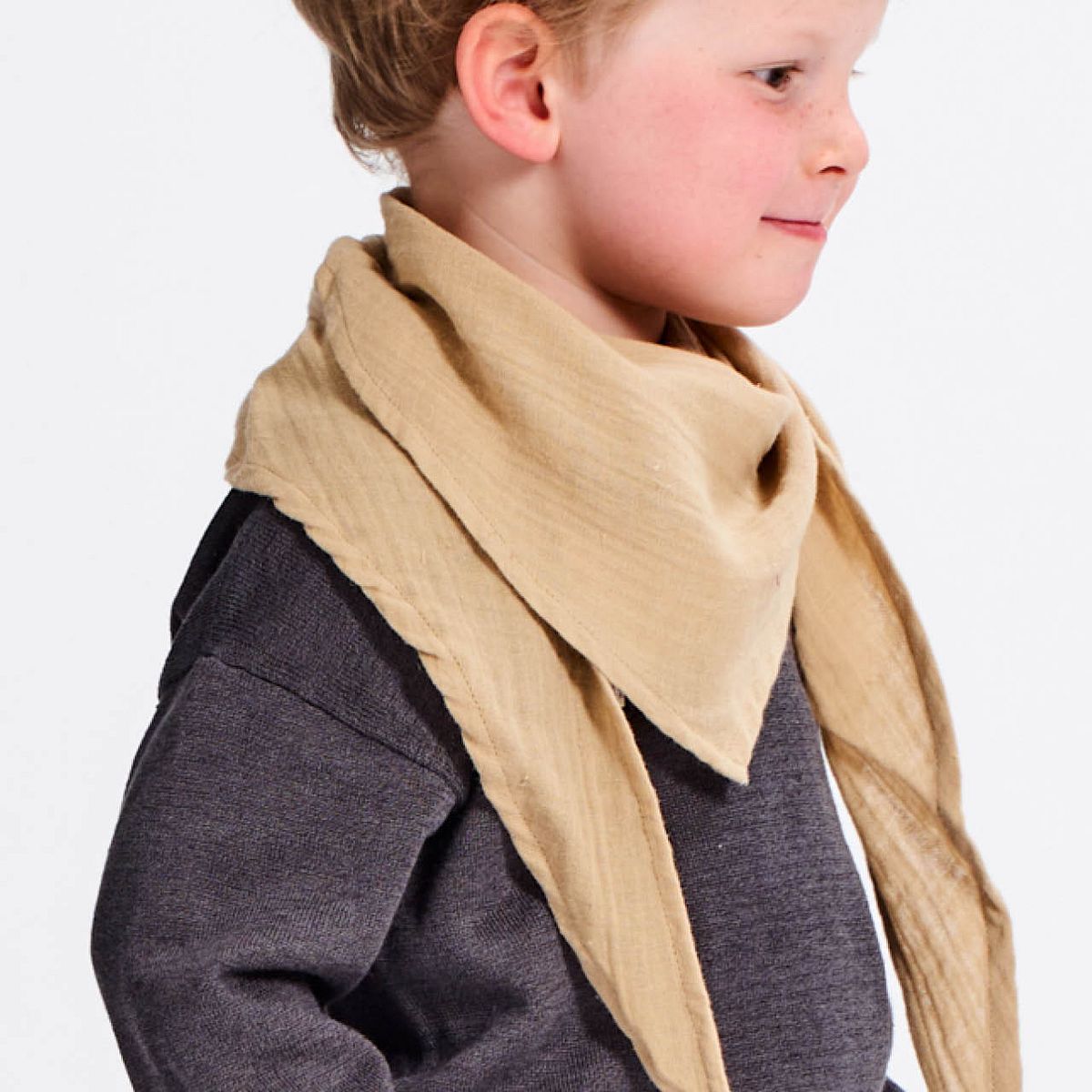 Großes Dreiecktuch Musselin sand-beige Großes Dreiecktuch Musselin sand-beige