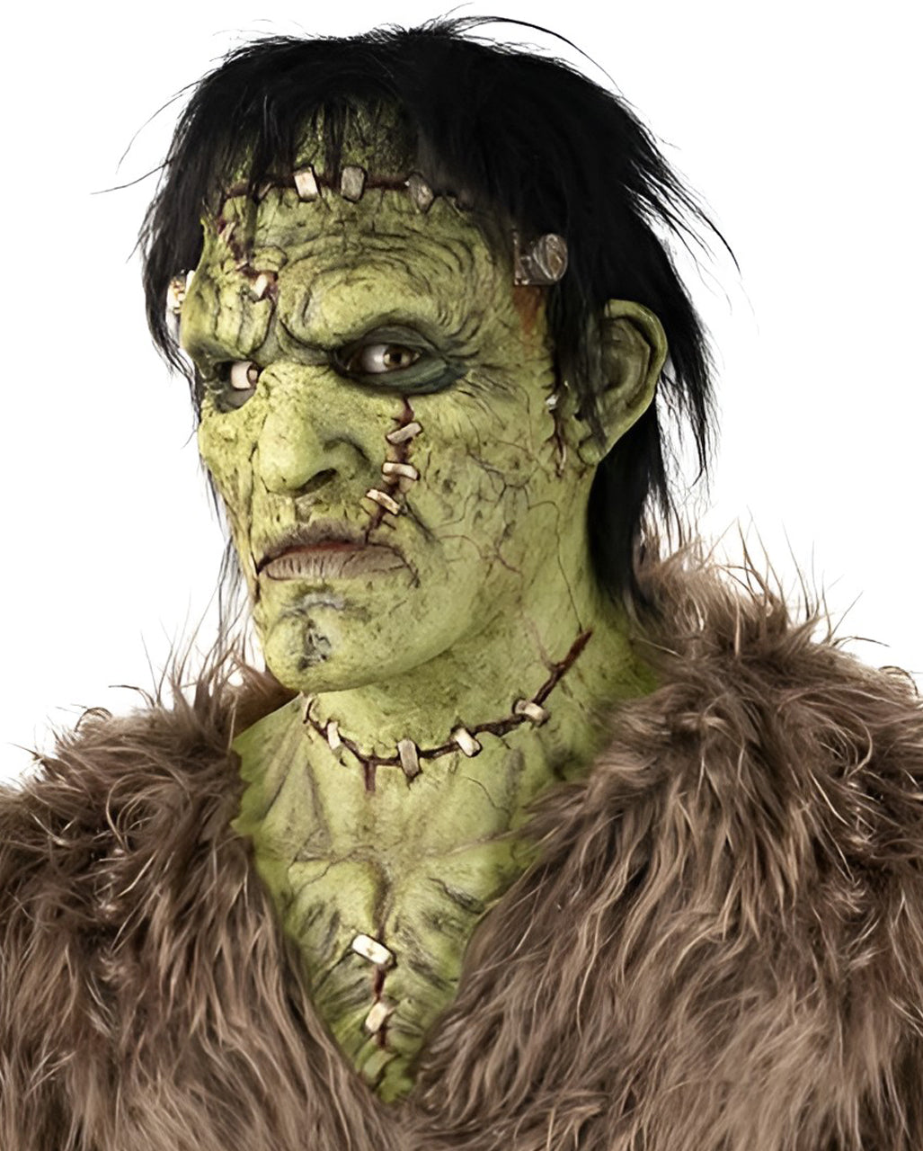 Grüne Frankenstein Monstermaske mit Haaren Grüne Frankenstein Monstermaske mit Haaren