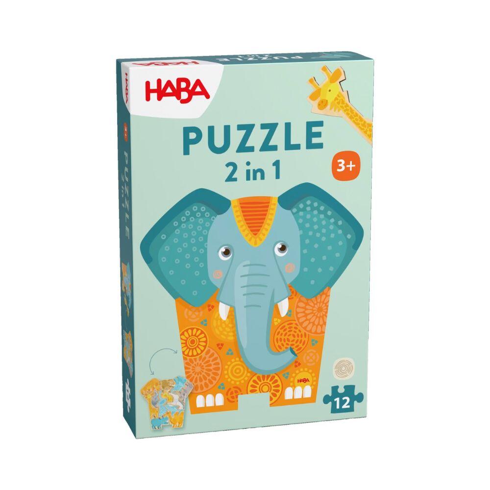 Haba - Holzpuzzle 12 T Elefant 2 in 1 Haba - Holzpuzzle 12 T Elefant 2 in 1