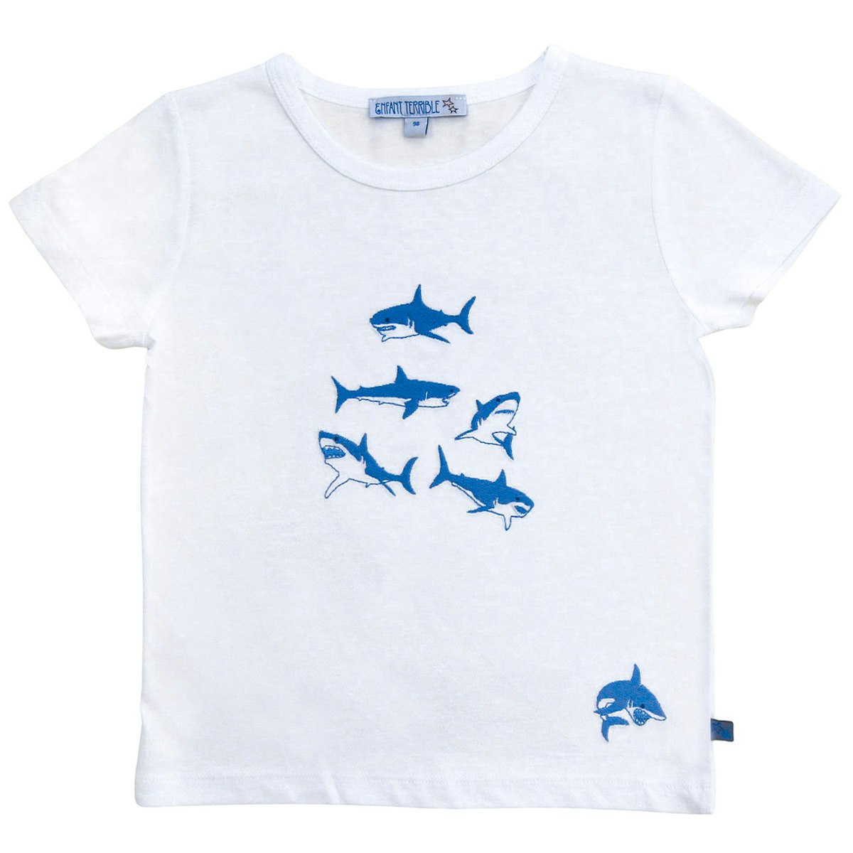 Hai Shirt kurzarm weiß gestickt 86/92 Hai Shirt kurzarm weiß gestickt 86/92