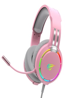 Havit Professional RGB Headset With Mic Switch for Computer, PS4, Xbox, phone Pink