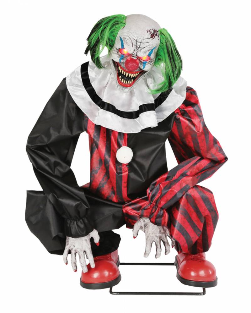 Hockender Horror Clown Animatronic mit Bewegung