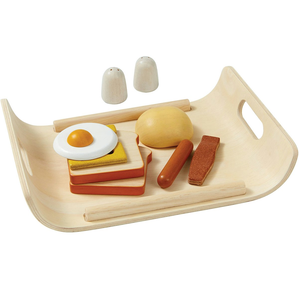 Holz Frühstücksmenü auf Tablett Holz Frühstücksmenü auf Tablett