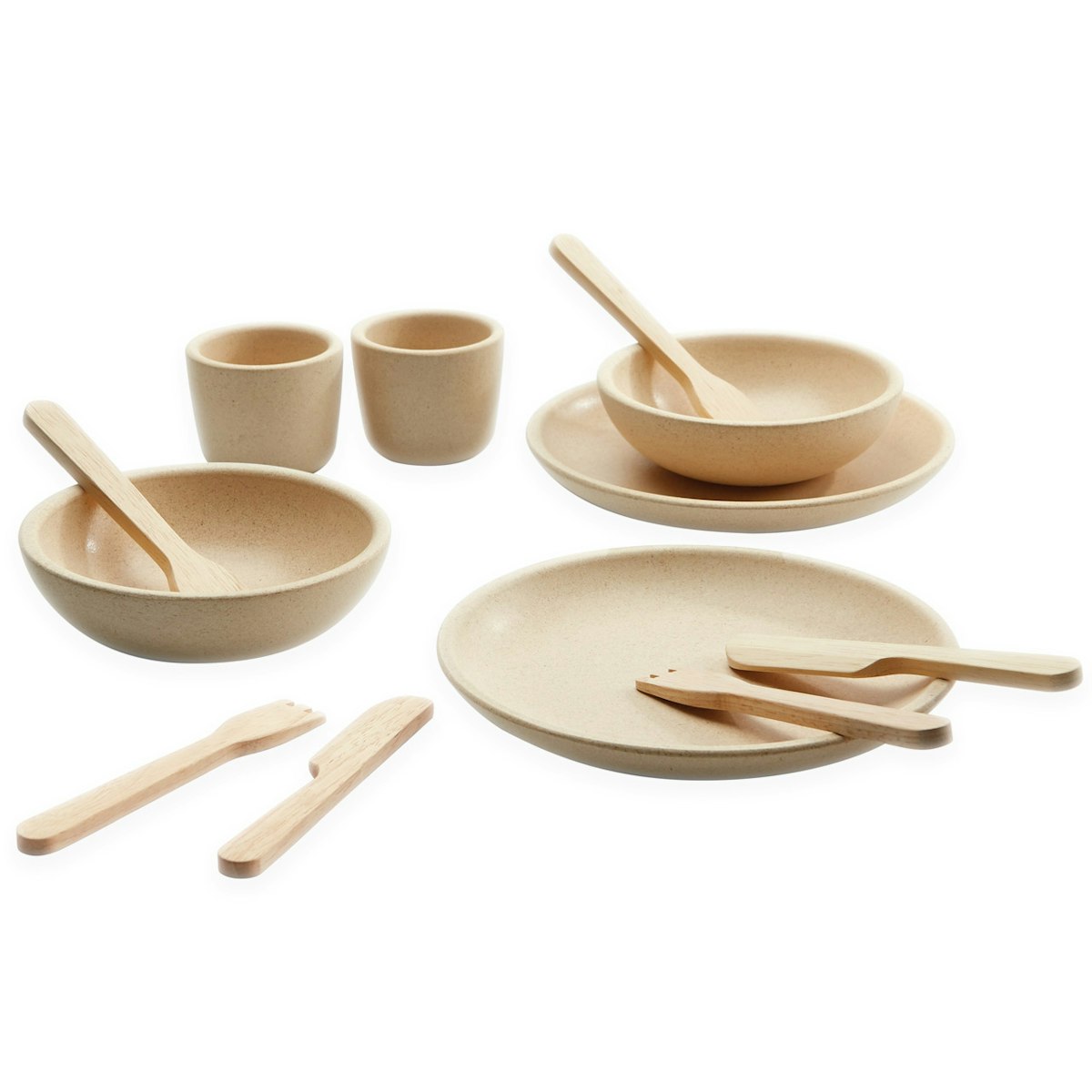 Holz Geschirrset für die Spielküche, 12 Teile Holz Geschirrset für die Spielküche, 12 Teile