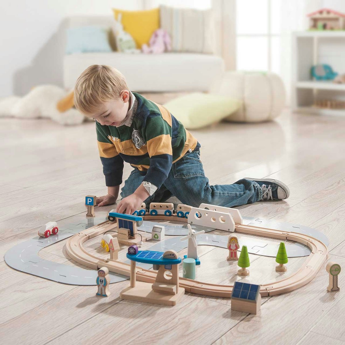 Holzeisenbahn Set - ökologische Stadt Holzeisenbahn Set - ökologische Stadt