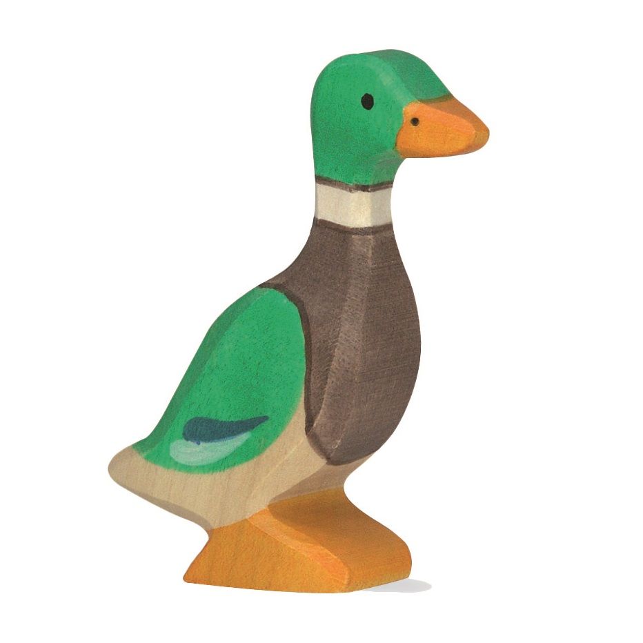 Holzfigur Ente Erpel - auf dem Bauernhof Holzfigur Ente Erpel - auf dem Bauernhof