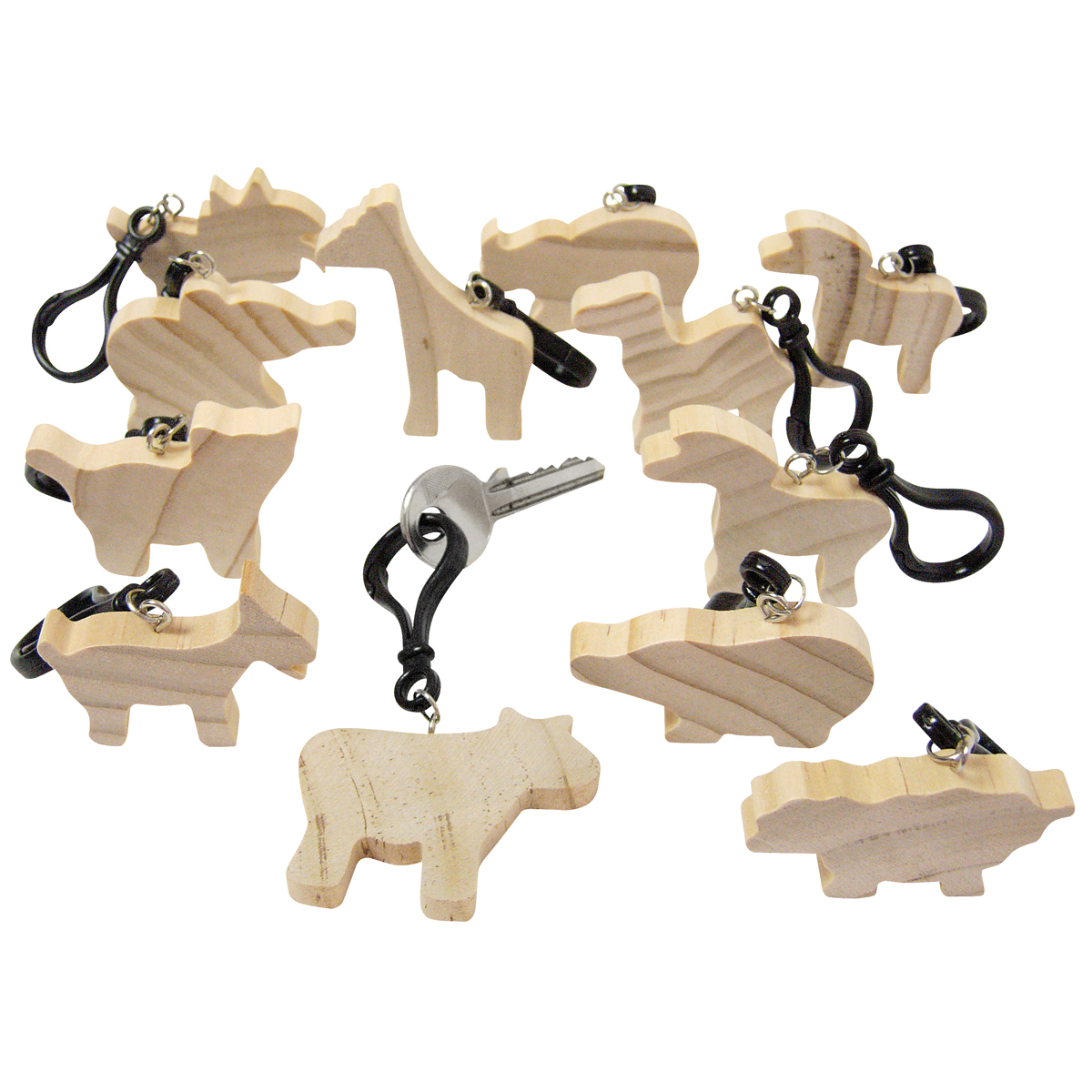 Holzfiguren Tiere Schlüsselanhänger 12er Set Holzfiguren Tiere Schlüsselanhänger 12er Set
